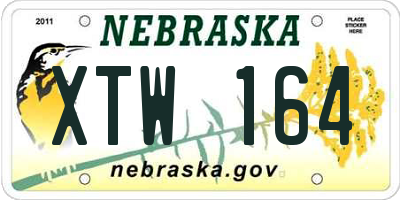 NE license plate XTW164