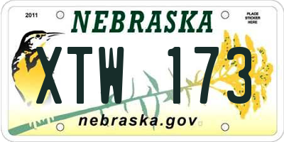 NE license plate XTW173