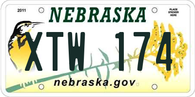 NE license plate XTW174