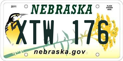 NE license plate XTW176