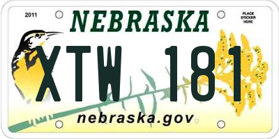 NE license plate XTW181