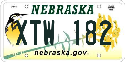 NE license plate XTW182