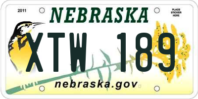 NE license plate XTW189