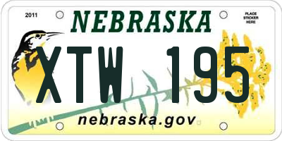 NE license plate XTW195
