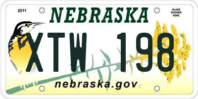 NE license plate XTW198
