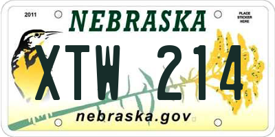 NE license plate XTW214