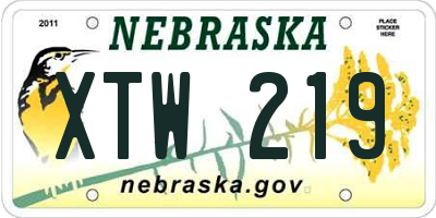 NE license plate XTW219
