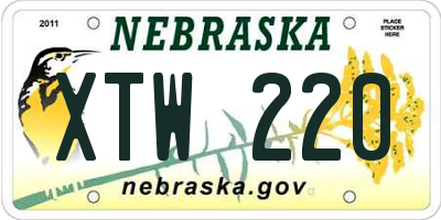 NE license plate XTW220