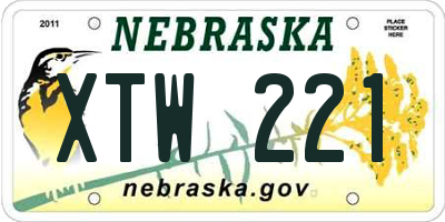 NE license plate XTW221