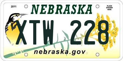 NE license plate XTW228