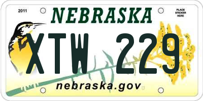 NE license plate XTW229