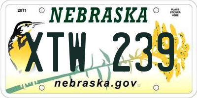 NE license plate XTW239