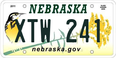 NE license plate XTW241