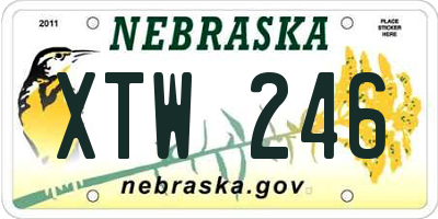 NE license plate XTW246