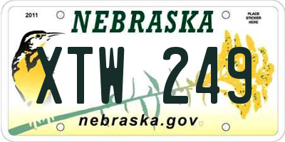 NE license plate XTW249