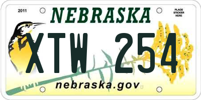 NE license plate XTW254