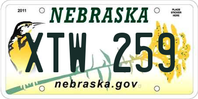 NE license plate XTW259
