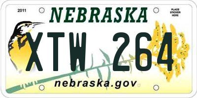 NE license plate XTW264