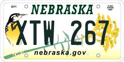 NE license plate XTW267