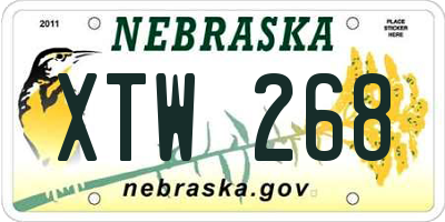NE license plate XTW268