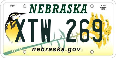 NE license plate XTW269
