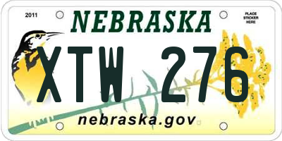 NE license plate XTW276