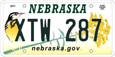 NE license plate XTW287