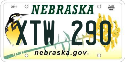 NE license plate XTW290