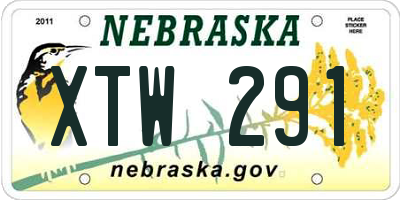NE license plate XTW291
