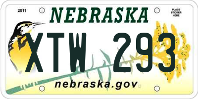 NE license plate XTW293