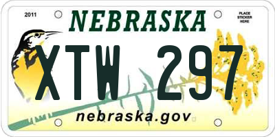 NE license plate XTW297