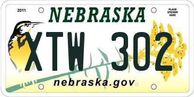 NE license plate XTW302