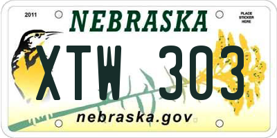 NE license plate XTW303