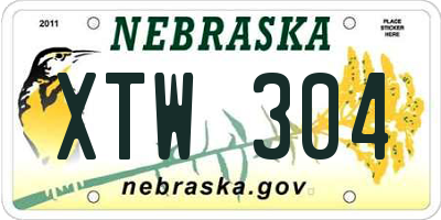 NE license plate XTW304