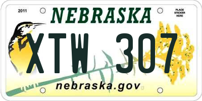 NE license plate XTW307