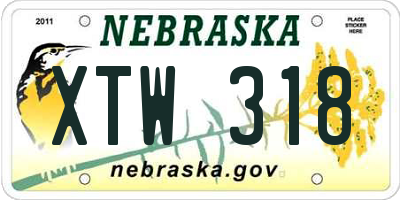 NE license plate XTW318
