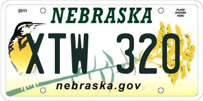 NE license plate XTW320