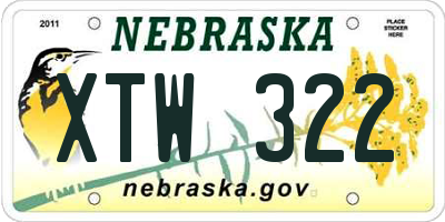 NE license plate XTW322