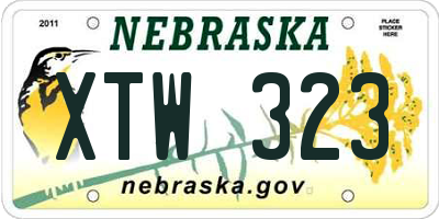 NE license plate XTW323