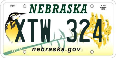 NE license plate XTW324