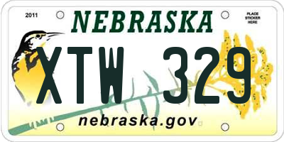 NE license plate XTW329