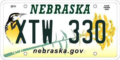 NE license plate XTW330