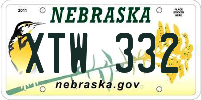 NE license plate XTW332