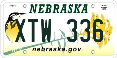 NE license plate XTW336