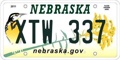 NE license plate XTW337