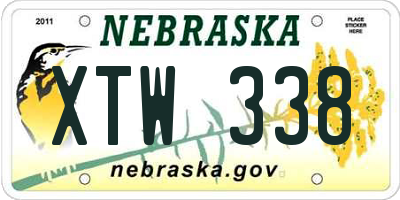NE license plate XTW338