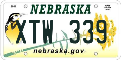NE license plate XTW339
