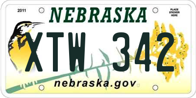 NE license plate XTW342