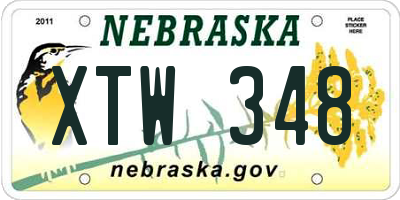 NE license plate XTW348