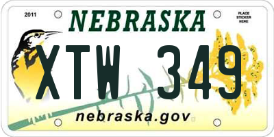 NE license plate XTW349